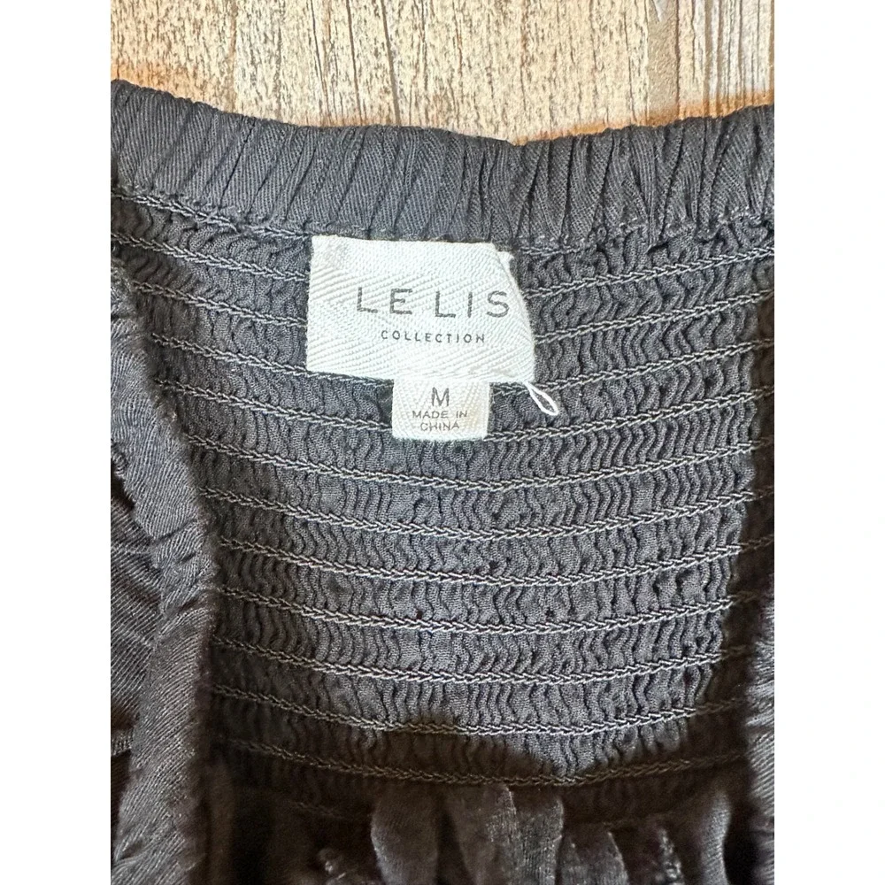 Le Lis Collection Womens Jumpsuit Strapless Drawstring Black Size M Medium‎